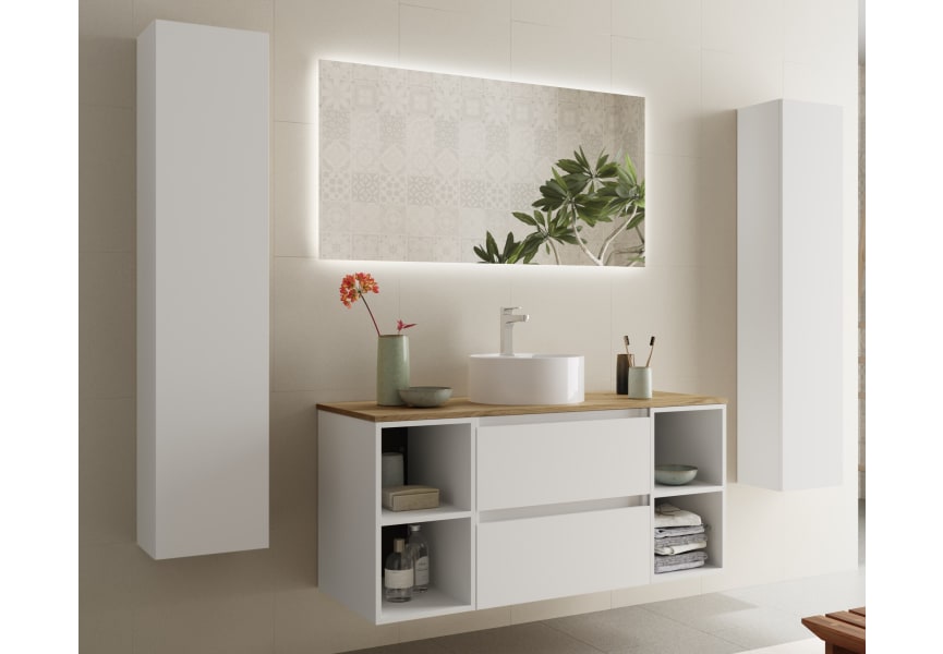 Conjunto mueble de baño con lavabo sobre encimera Bequia Salgar principal 1