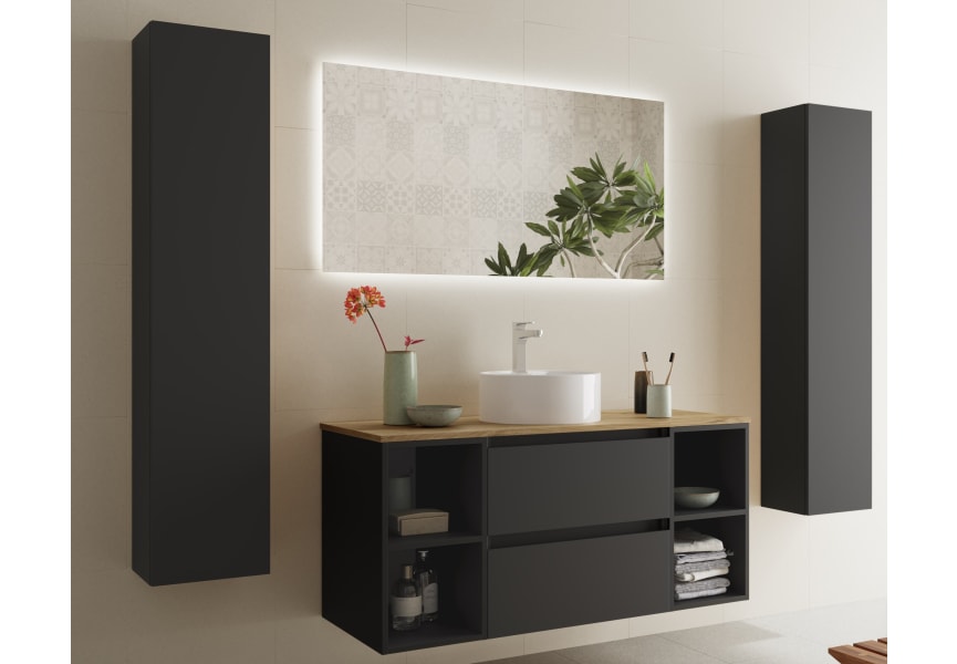 Conjunto mueble de baño con lavabo sobre encimera Bequia Salgar principal 2