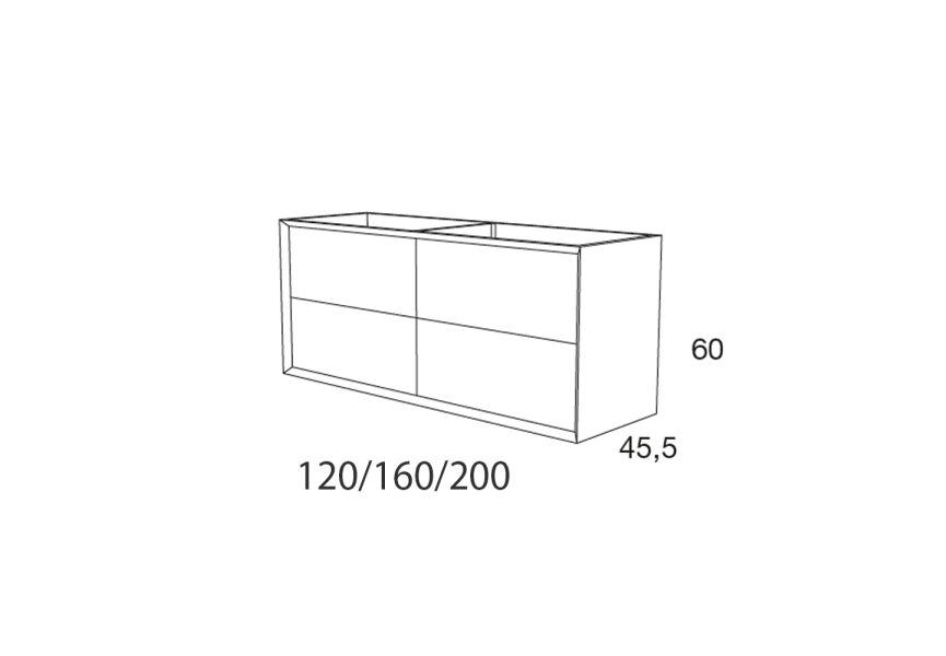 Mueble de baño con encimera de madera hidrófuga Novus Avila Dos croquis 5