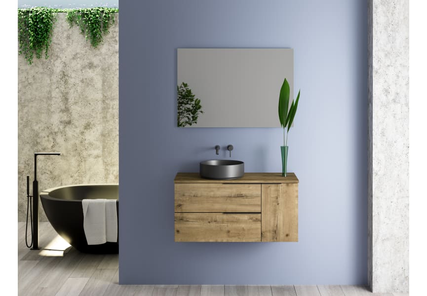 Mueble de baño con encimera de madera Coban Bruntec principal 1