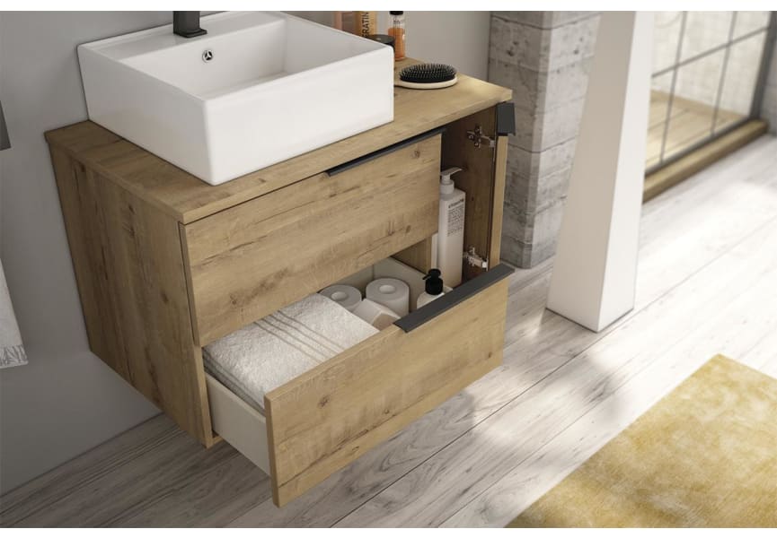 Mueble de baño con encimera de madera Coban Bruntec Detalle 4