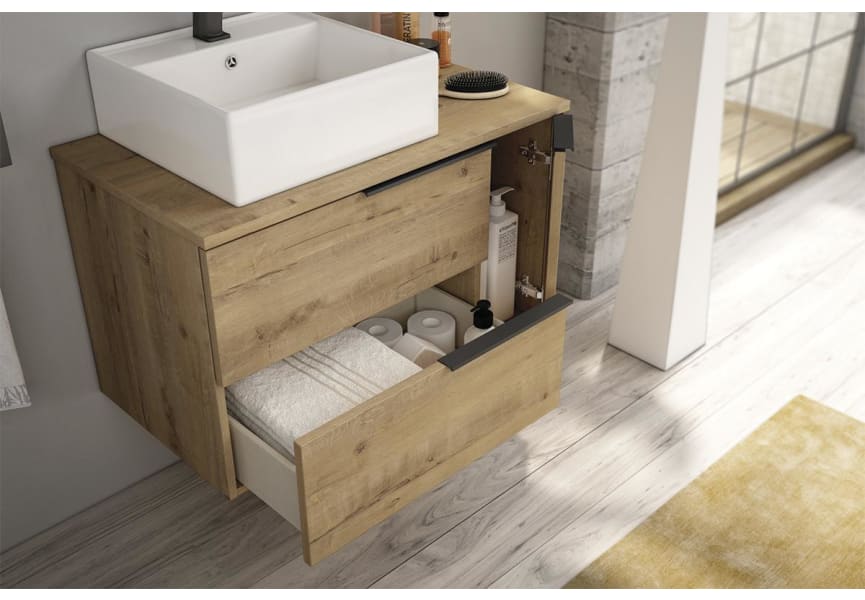 Mueble para lavabo sobre encimera Black Capri 120- Muebles de baño.