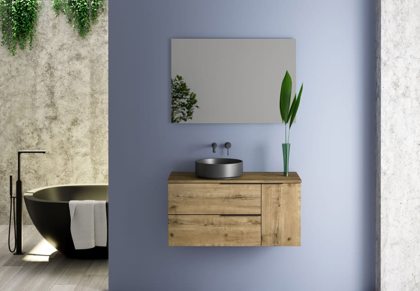 Mueble de baño con encimera de madera Coban Bruntec principal 1