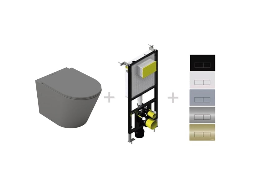 Pack inodoro + cisterna empotrada + pulsador Venecia Fossil Natura principal 1