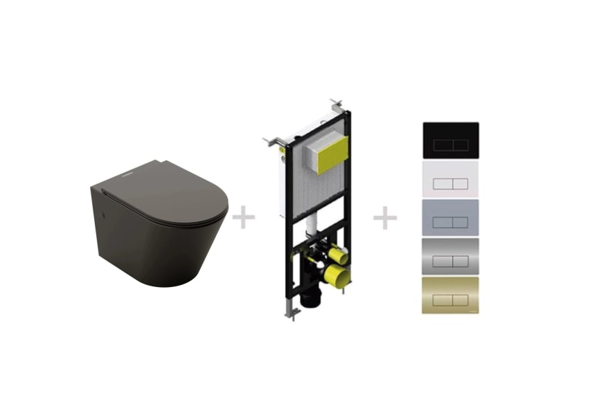 Pack inodoro + cisterna empotrada + pulsador Venecia Fossil Natura principal 2