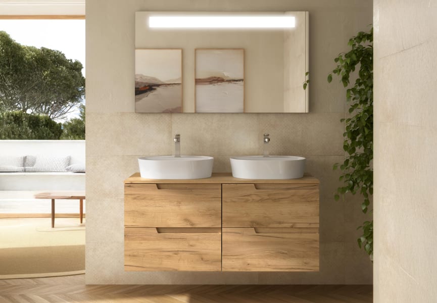 Mueble de baño con encimera de mismo color que el mueble Vima Salgar principal 0