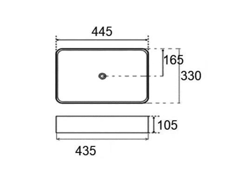Lavabo sobre encimera Vitra Bruntec croquis 5