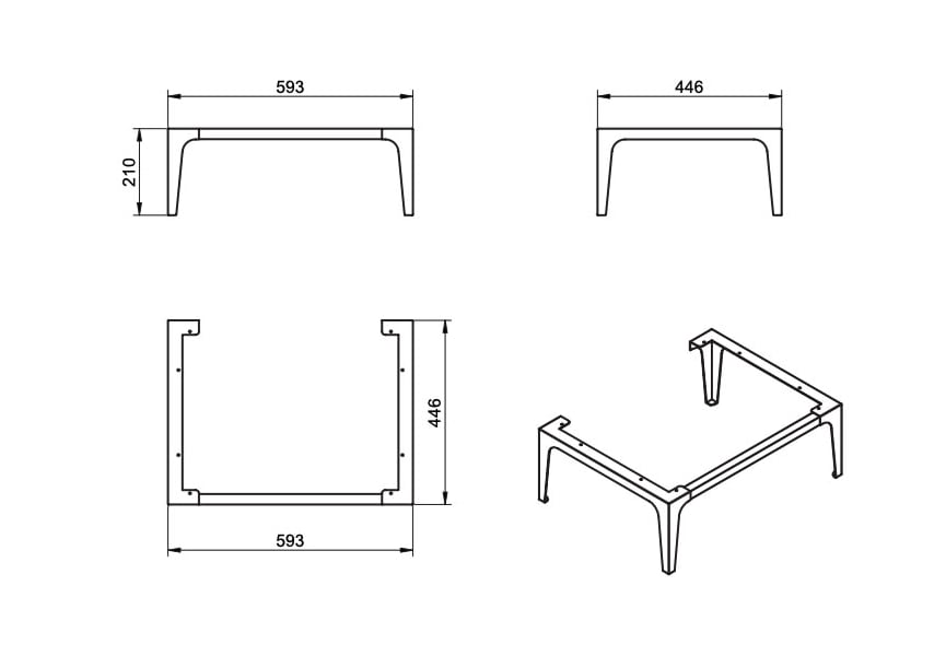 Conjunto mueble de baño con banquillo Verso VisoBath croquis 13