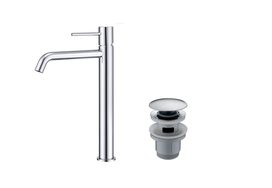 Pack Grifo de lavabo caño alto Monza Imex + Válvula click-clack principal 0