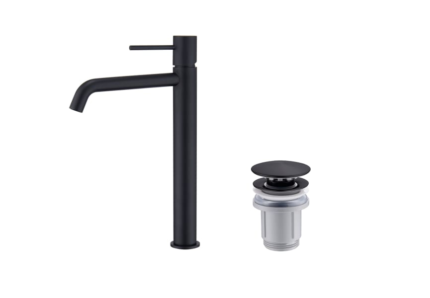 Pack Grifo de lavabo caño alto Monza Imex + Válvula click-clack principal 1