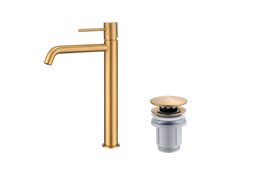 Pack Grifo de lavabo caño alto Monza Imex + Válvula click-clack principal 3