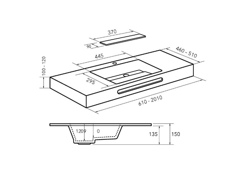 Lavabo encimera Illice Bruntec croquis 3
