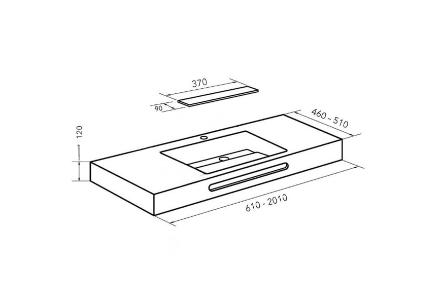 Lavabo encimera Illice Bruntec croquis 3