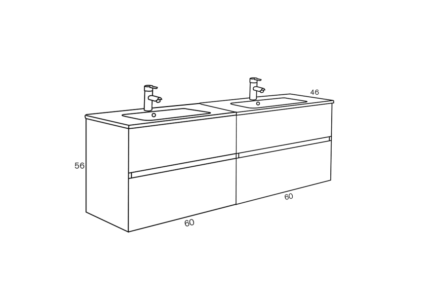 Conjunto mueble de baño Deco Lux Sanchís croquis 7