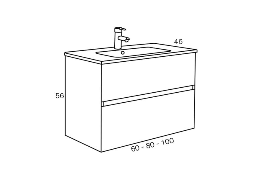 Conjunto mueble de baño Deco Lux Sanchís croquis 4