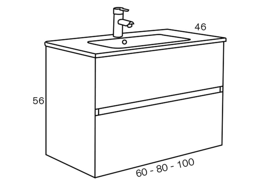 Conjunto mueble de baño Deco Lux Sanchís croquis 11