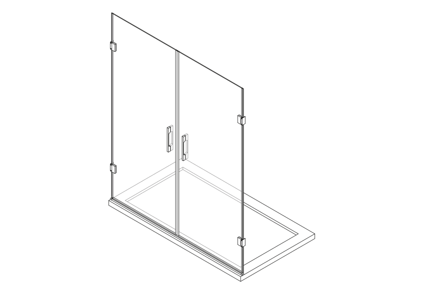 Mampara de ducha Bahamas Glassinox croquis 1