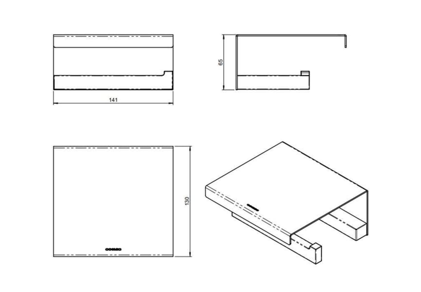 Portarrollos de baño The Grid Cosmic croquis 8