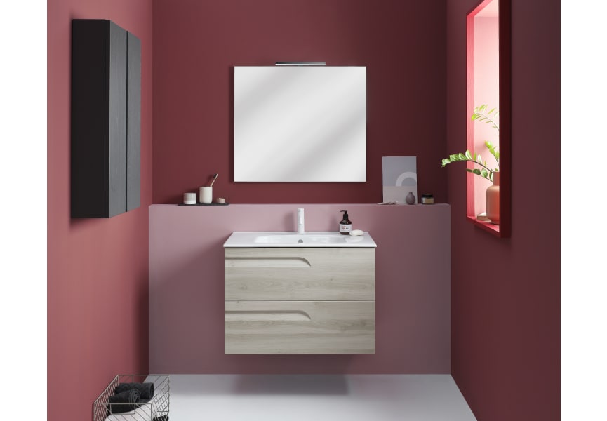 Lavabo suspendido (mural / de pared) blanco mate Solid Surface KALIYA –  Entorno Baño