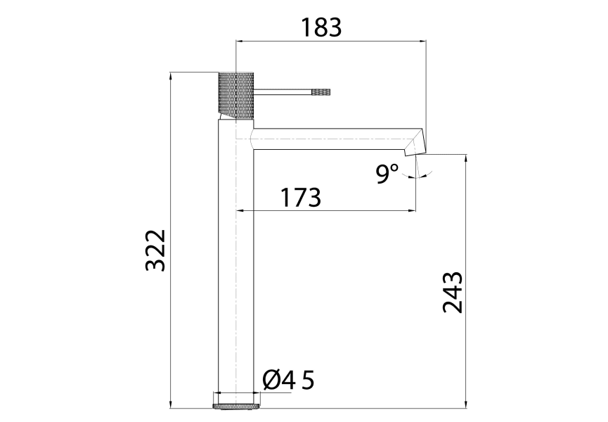 Grifo de lavabo Line Imex croquis 13