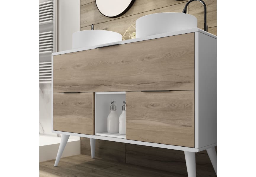 Mueble de baño con encimera de madera Vintass Campoaras detalle 3