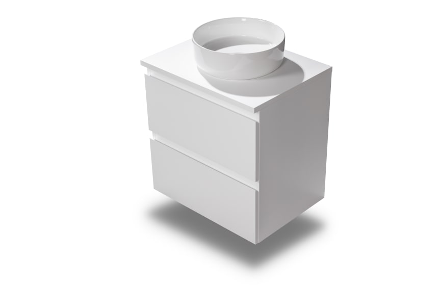 Mueble de baño pequeño Nivo Bruntec 2 cajones suspendido detalle 6