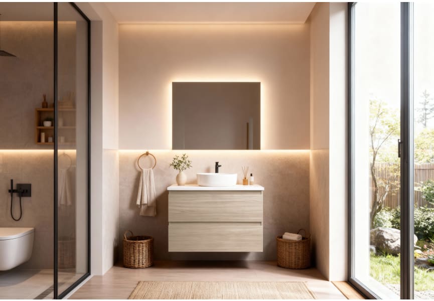 Mueble de baño pequeño Nivo Bruntec 2 cajones suspendido principal 0