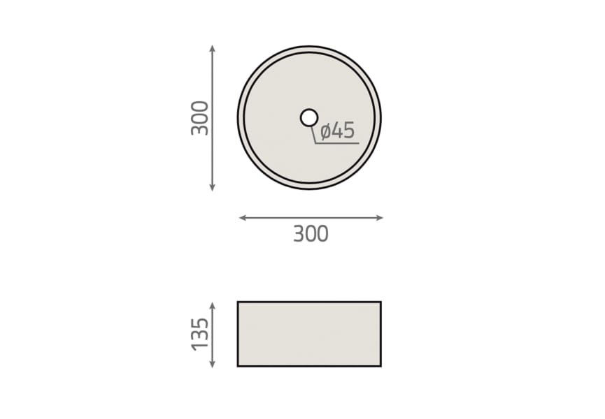 Lavabo sobre encimera Montana BHD croquis 3