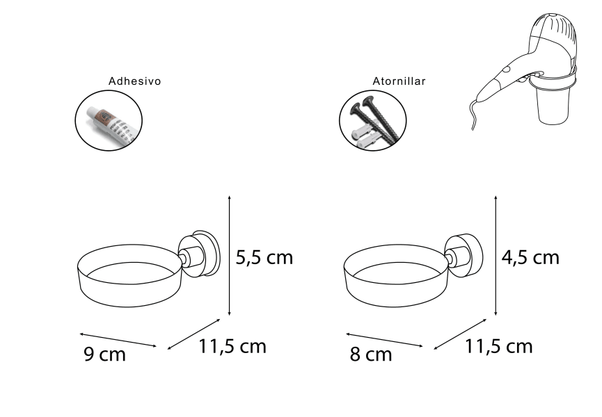 Soporte de secador 501 Bruntec croquis 1