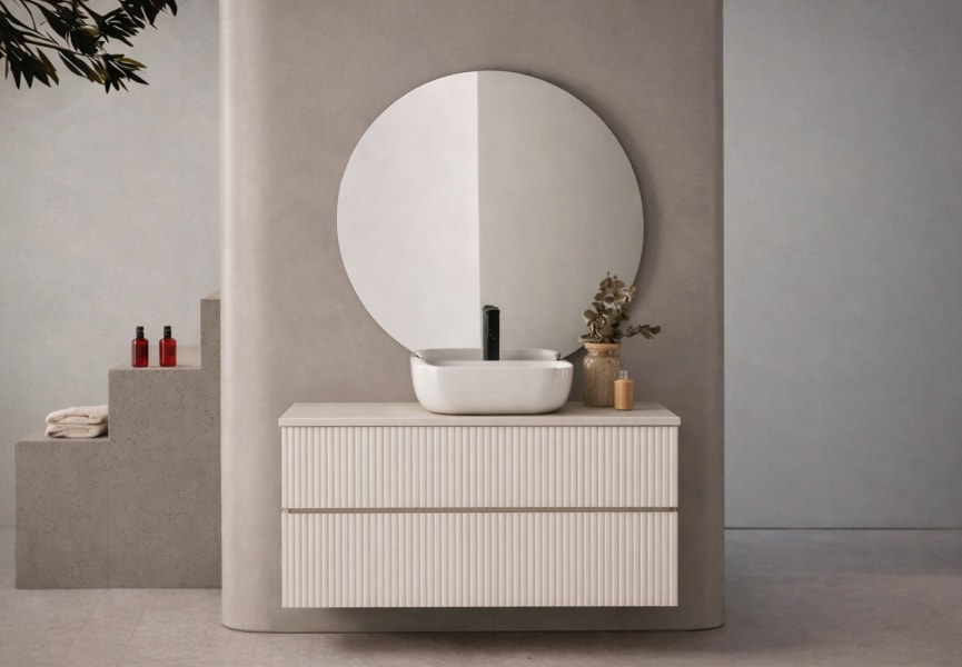 Conjunto mueble de baño con lavabo sobre encimera Etna Sanchis principal 5