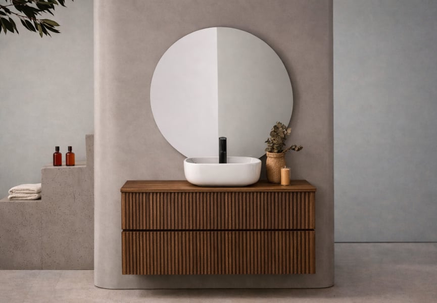 Conjunto mueble de baño con lavabo sobre encimera Etna Sanchis principal 6