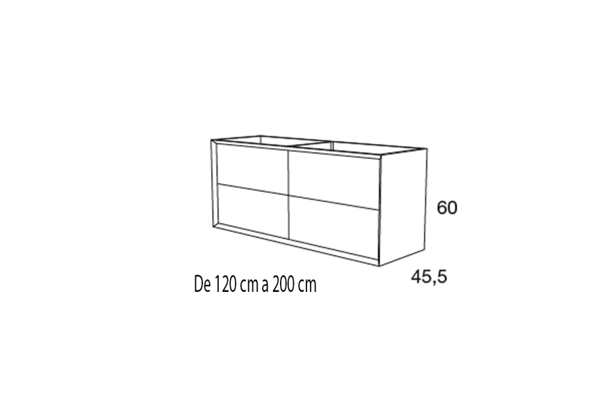 Mueble de baño con encimera de madera Sue Lux Avila Dos croquis 2