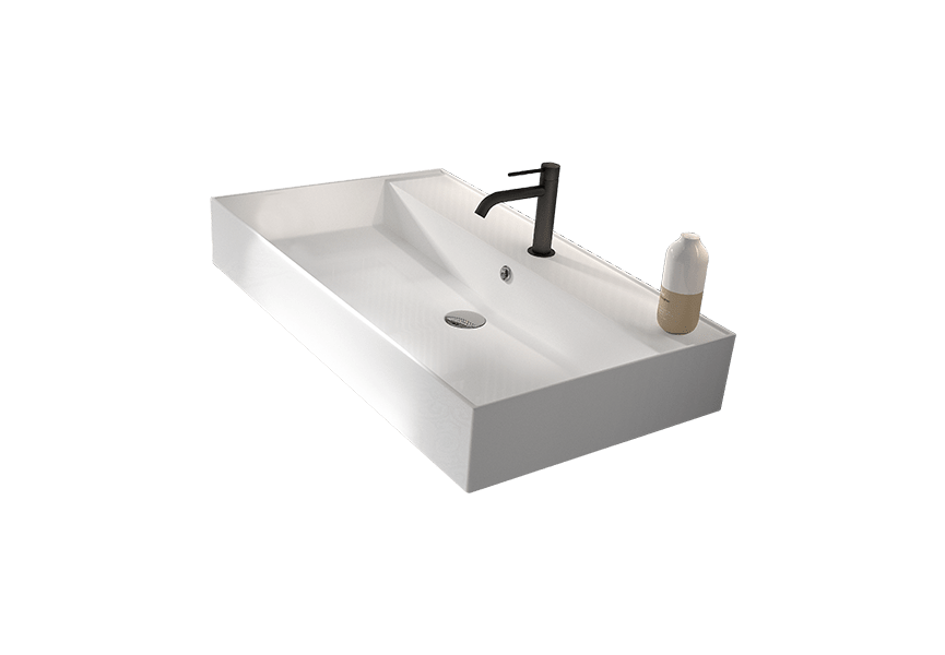 Conjunto mueble de baño con lavabo de carámica de 12 cm de alto y cajonera Nomad Viso Bath detalle 5