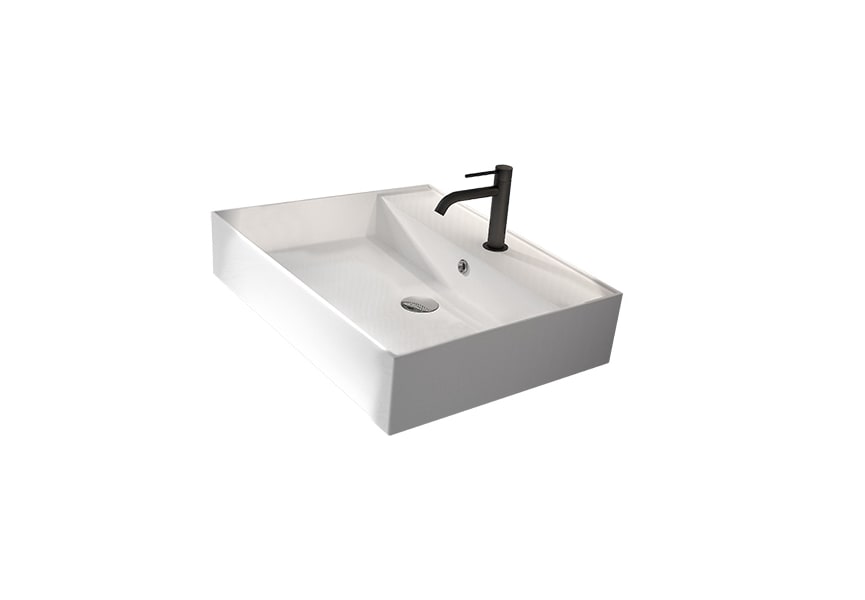 Conjunto mueble de baño con lavabo de carámica de 12 cm de alto y cajonera Nomad Viso detalle 16