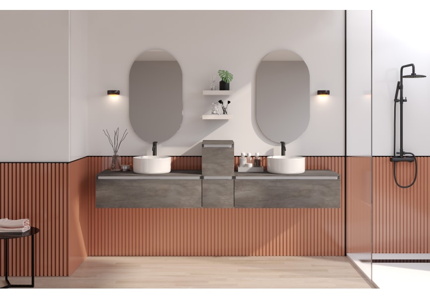 Mueble de baño con encimera de madera Aqua Campoaras principal 1