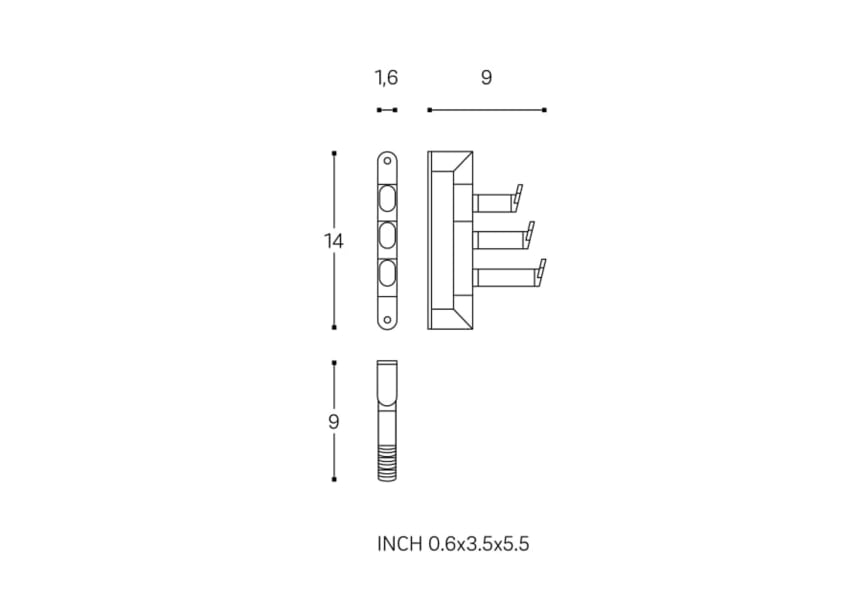 Percha de baño Micra Cosmic croquis 2