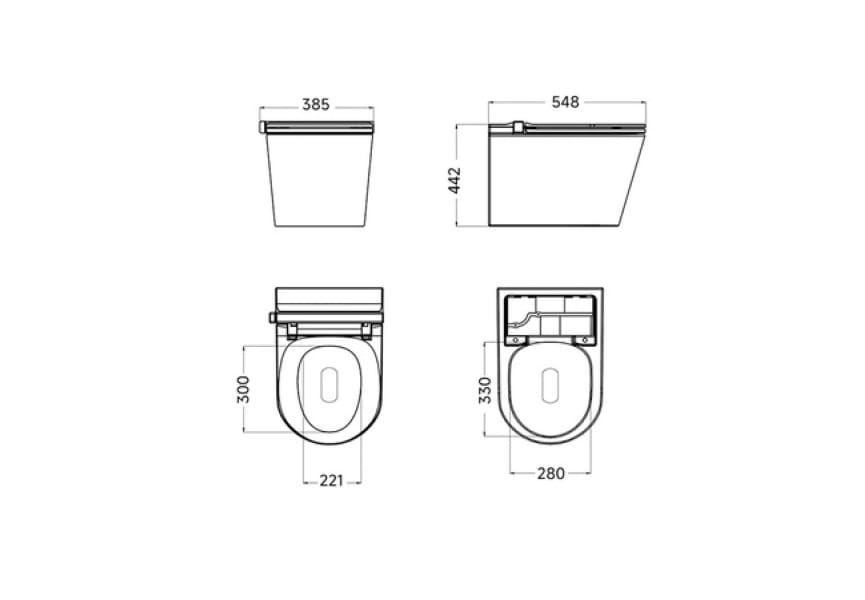 Inodoro japonés inteligente Ianna Se Nashi croquis 6