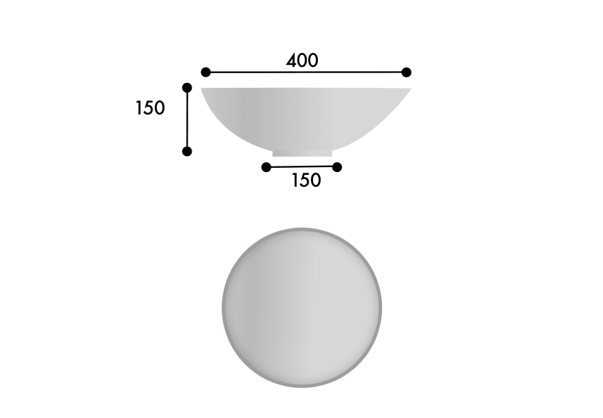 Lavabo sobre encimera Aramo ArtandBath croquis 1