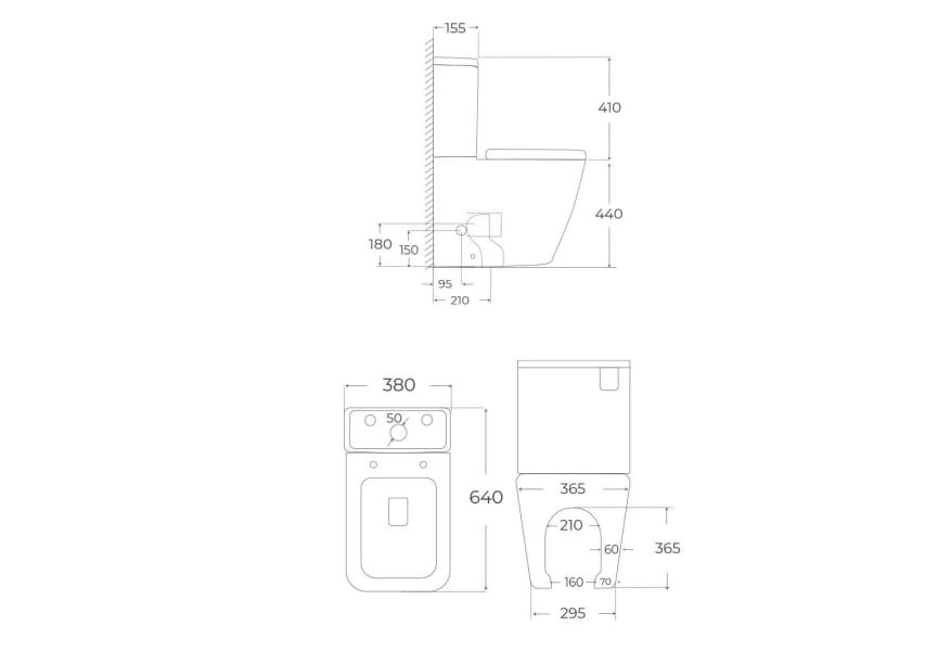 Inodoro compacto Nápoles Fossil Natura croquis 4
