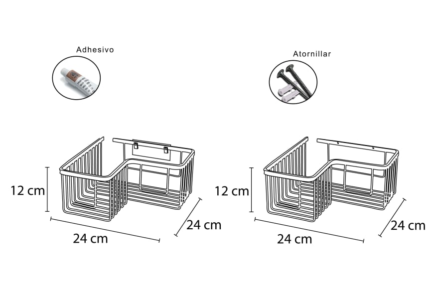 Estante para ducha 600 Bruntec croquis 4