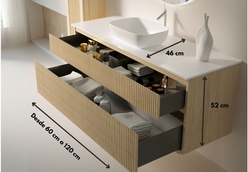 Mueble de baño con encimera de Solid surface Alpes 5 Bruntec croquis 4