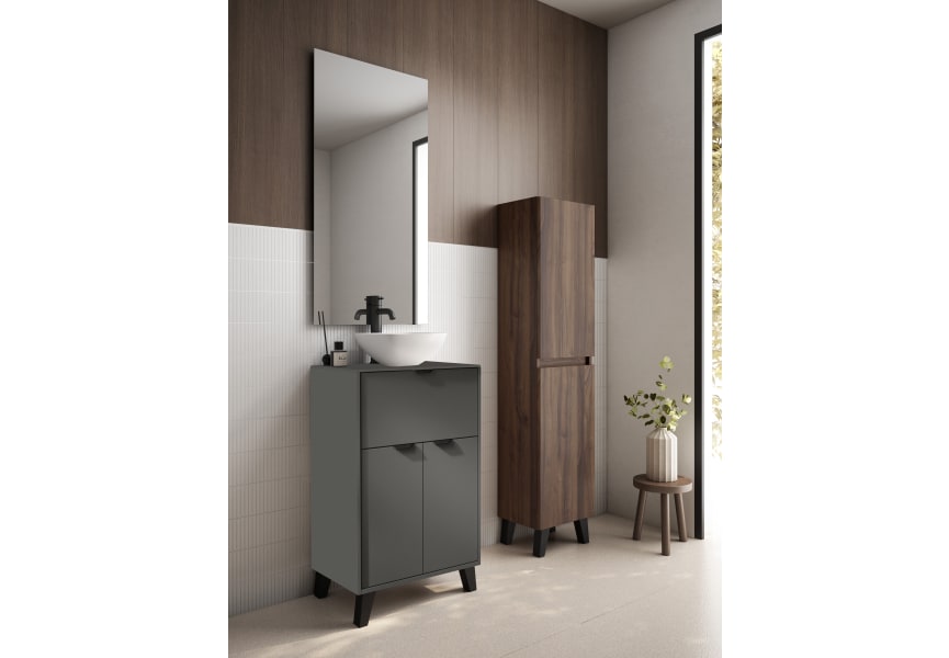 Conjunto mueble de baño fondo reducido 35.5 cm con lavabo sobre encimera Midi Visobath principal 4