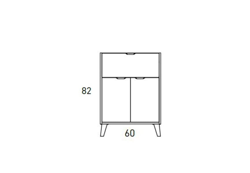 Conjunto mueble de baño fondo reducido 35.5 cm con lavabo sobre encimera Midi Visobath Croquis 2