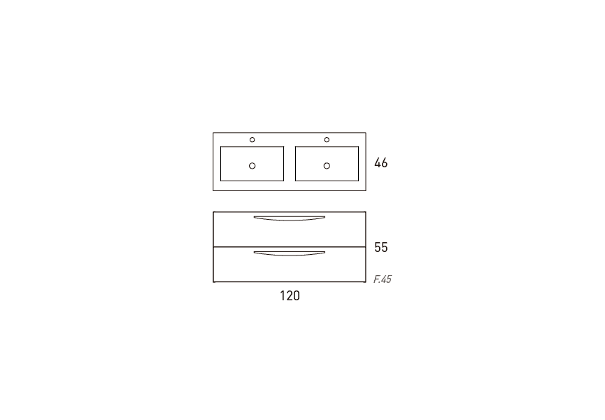 Conjunto mueble de baño Arco Visobath croquis 5