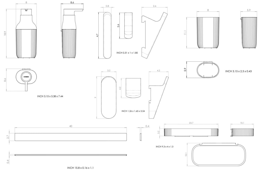 Set modular para cocina completo con guía a pared Alife de Cosmic croquis 8