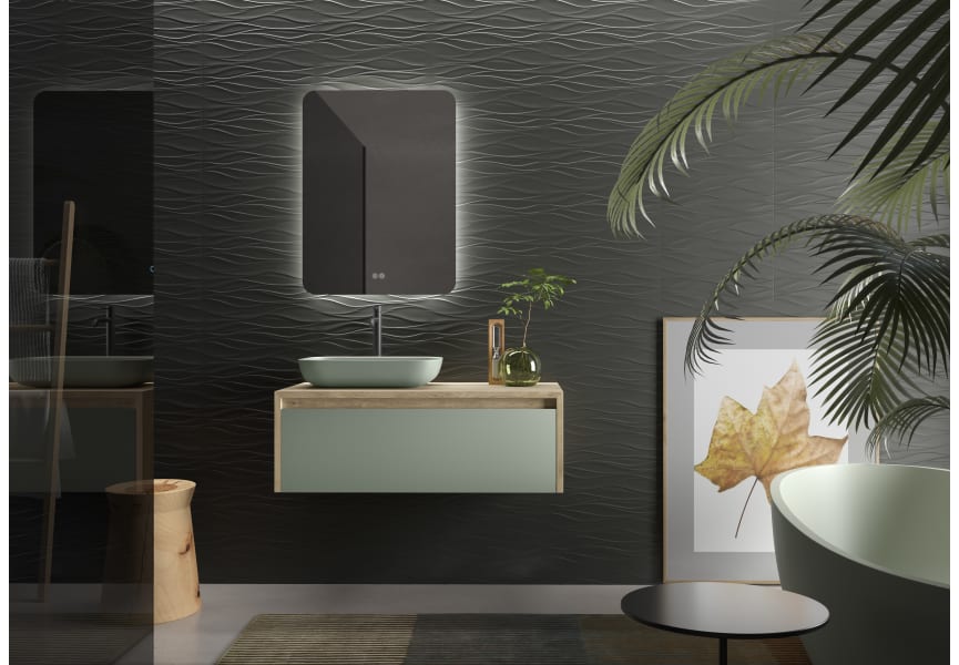 Mueble de baño Lambda con encimera de madera Coycama principal 1