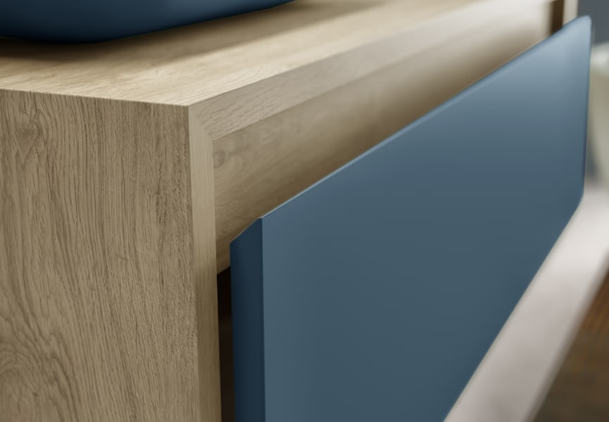 Mueble de baño Lambda con encimera de madera Coycama detalle 18