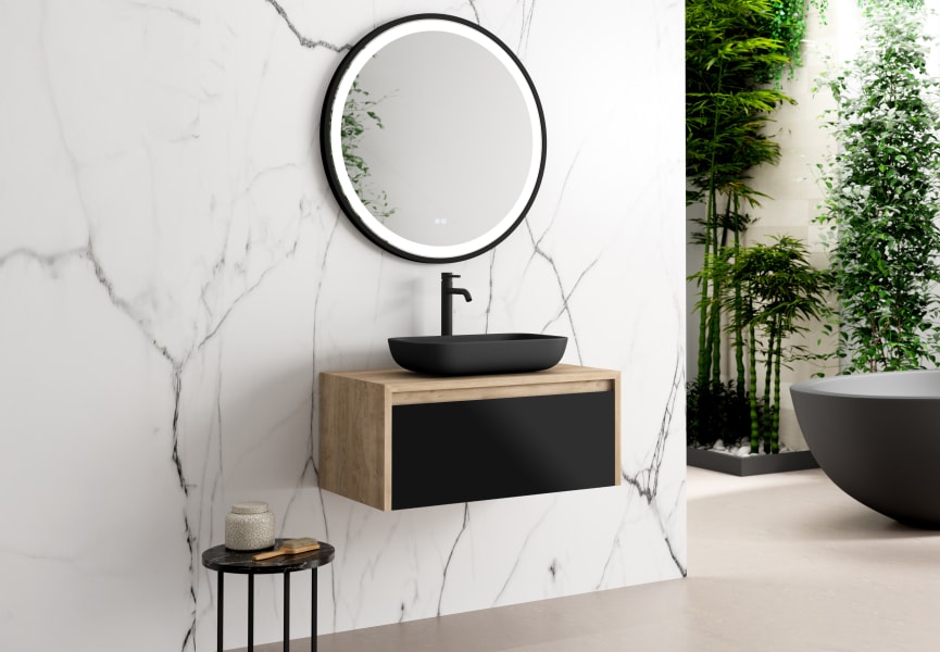 Mueble de baño Lambda con encimera de madera Coycama principal 2