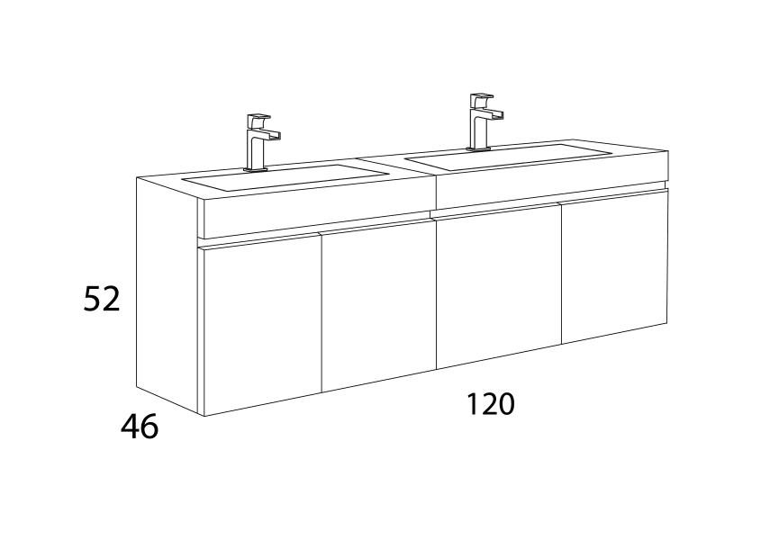 Conjunto mueble de baño Río Inve croquis 2
