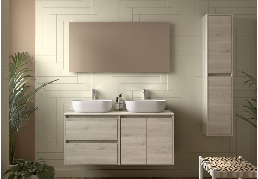Mueble de baño con encimera de madera Noja Salgar principal 1
